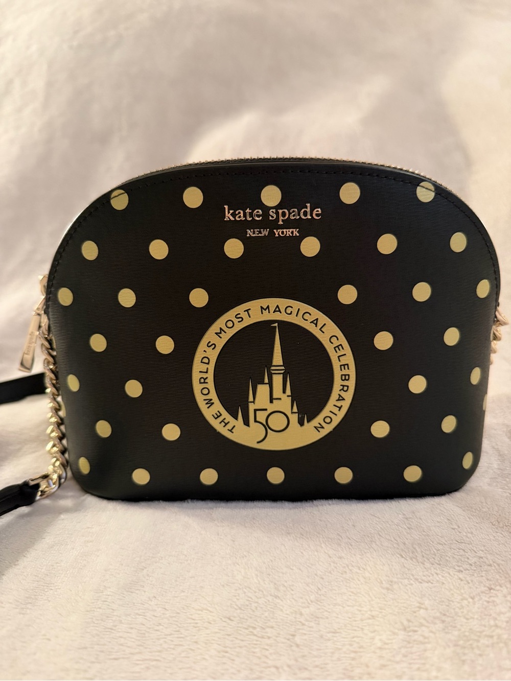 Disney World 50th Anniversary Kate Spade 2021 Crossbody Black and Gold